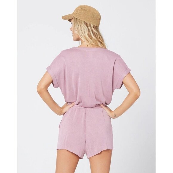 L*SPACE Great Escape Romper in Dusty Rose Small - Picture 10 of 12